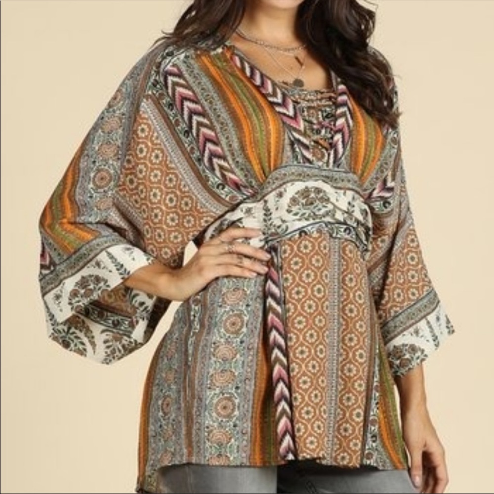 Kimono Styled Patterned Top